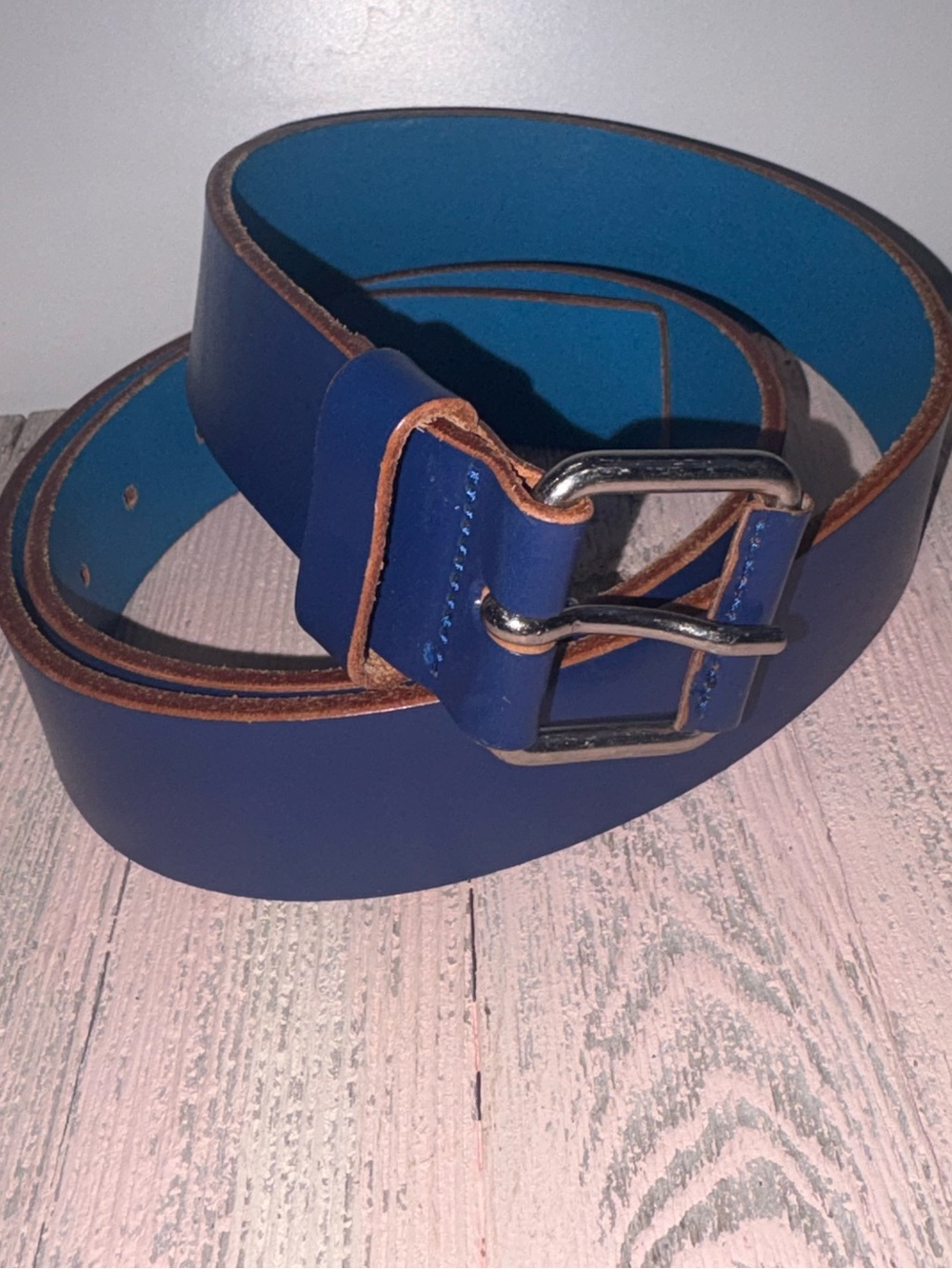 Club Monaco Blue Leather Belt 🌵